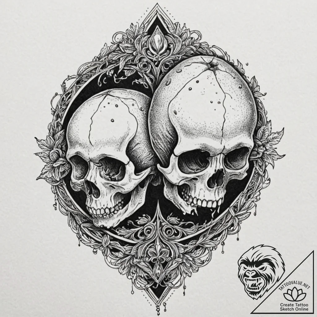 Tattoo design for an arm, an avocado, split i... - tattoo sketch (№1751773332_0, 06.07.2025 03:42) — tattoovalue.net
