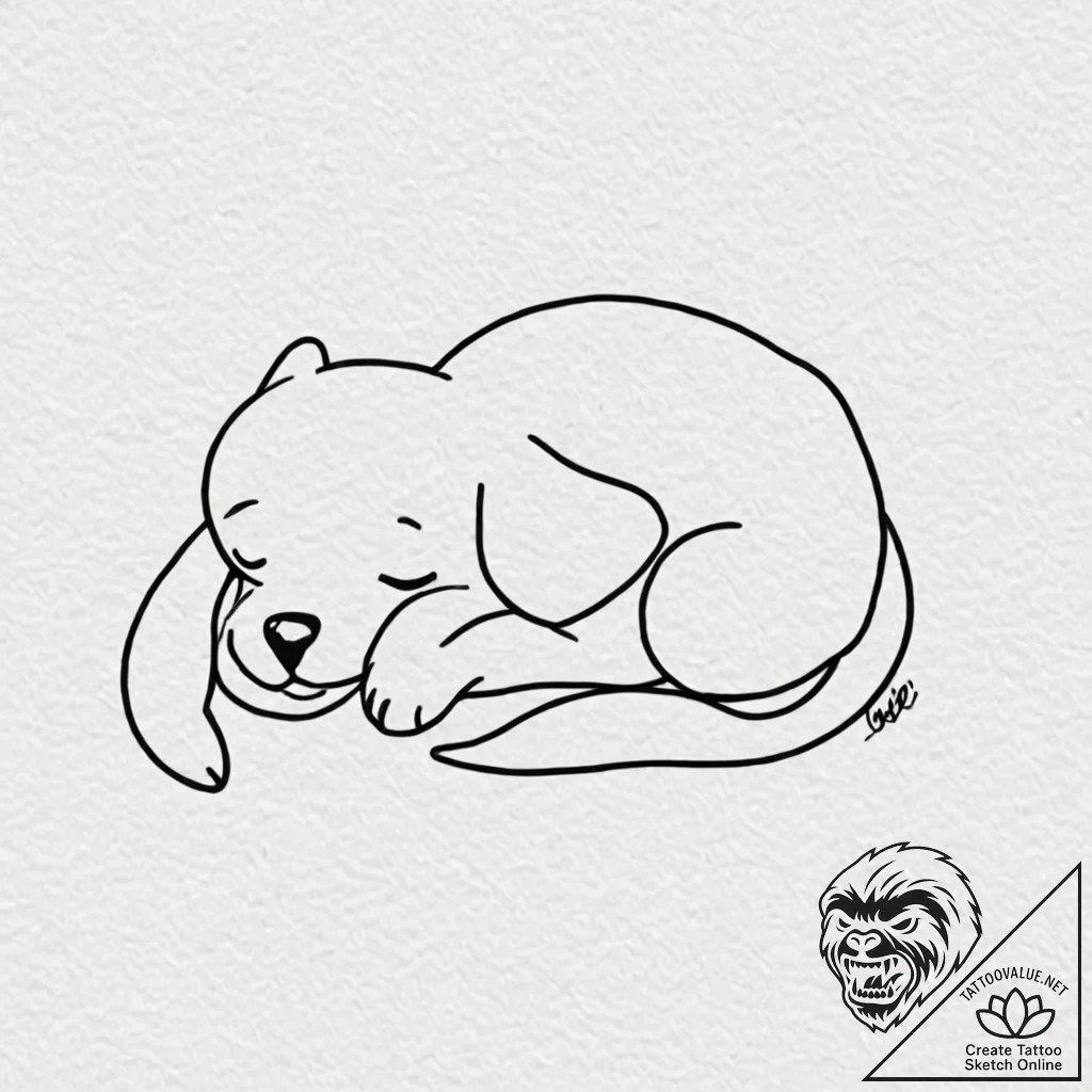Tiny tattoo design, jake the dog from adventu... - tattoo sketch (№1751773585_0, 06.07.2025 03:46) — tattoovalue.net