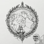 Tattoo design for a foot, a map of the world,… – tattoo sketch (№1751773923_0, 06.07.2025 03:52) — tattoovalue.net