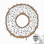 Tattoo design for an arm, a donut with sprink… – tattoo sketch (№1751774259_0, 06.07.2025 03:57) — tattoovalue.net