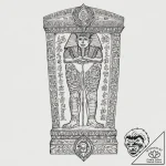 Tattoo design for a shin, an egyptian pharaoh… – tattoo sketch (№1751774854_0, 06.07.2025 04:07) — tattoovalue.net