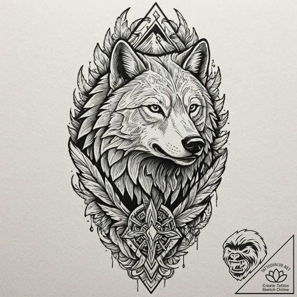 Tattoo design for a shin, a totem pole of sta... - tattoo sketch (№1751775535_0, 06.07.2025 04:18) — tattoovalue.net