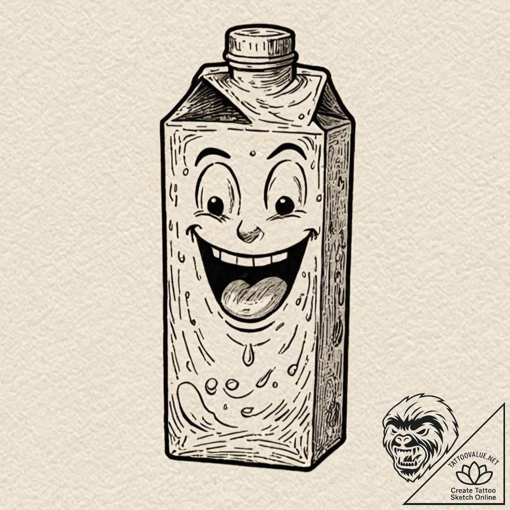 Tattoo design for an arm, a smiling, friendly... - tattoo sketch (№1751776041_0, 06.07.2025 04:27) — tattoovalue.net
