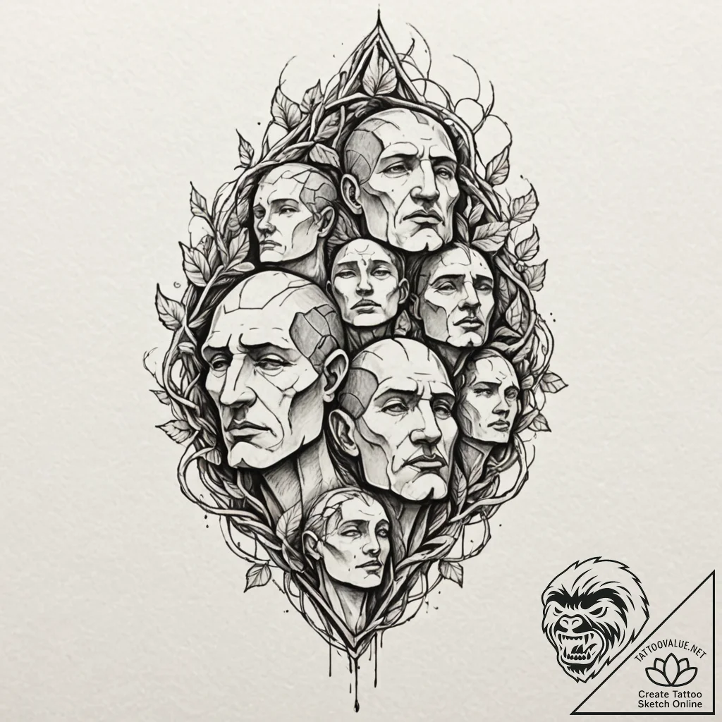 Tattoo design for shoulder, a scene from a fo... - tattoo sketch (№1751776211_0, 06.07.2025 04:30) — tattoovalue.net