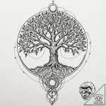 Tattoo design for shoulder, the tree of life… – tattoo sketch (№1751776294_0, 06.07.2025 04:31) — tattoovalue.net