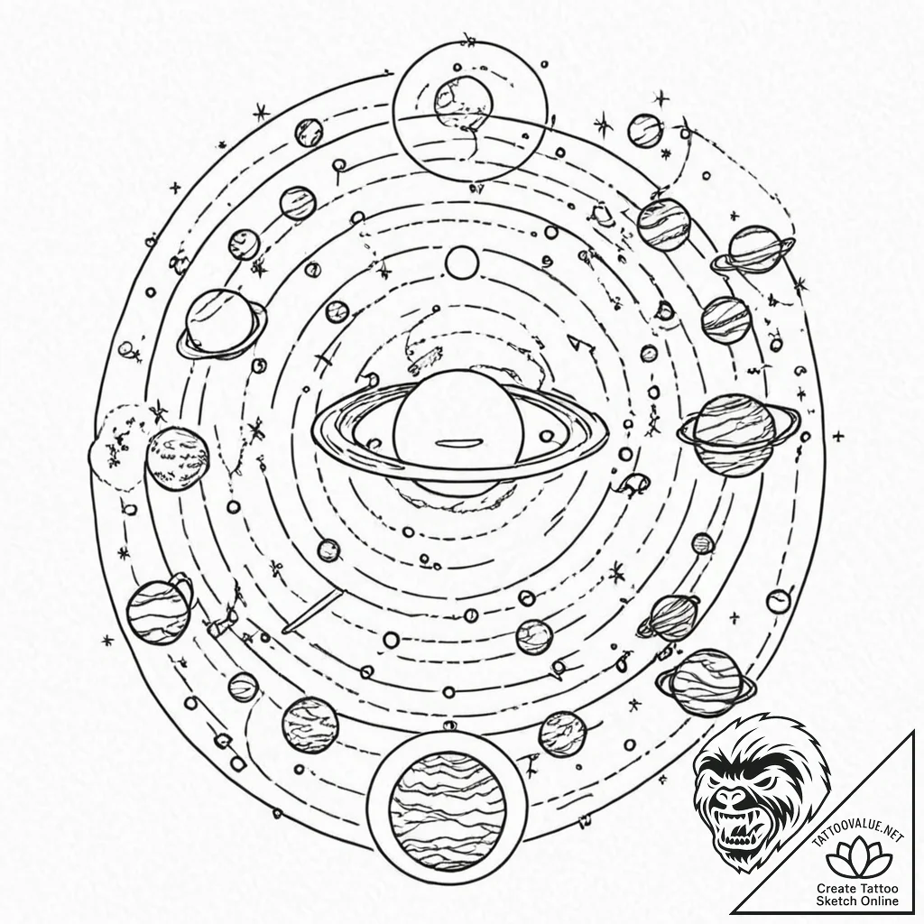 Tattoo design for shoulder, an alchemical dia... - tattoo sketch (№1751776463_0, 06.07.2025 04:34) — tattoovalue.net