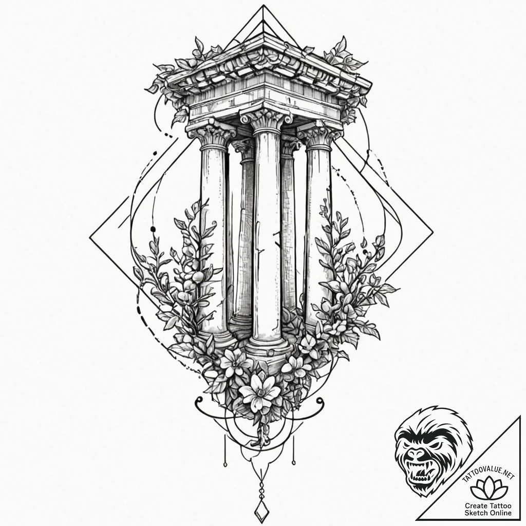 Tattoo design for shoulder, a classical greek... - tattoo sketch (№1751776981_0, 06.07.2025 04:43) — tattoovalue.net