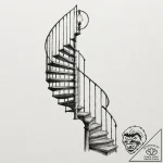 Tattoo design for shoulder, a spiral staircas… – tattoo sketch (№1751777834_0, 06.07.2025 04:57) — tattoovalue.net