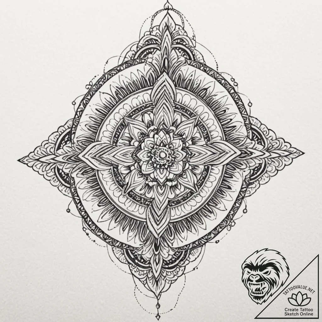 Tattoo design for shoulder, an intricate mand... - tattoo sketch (№1751778680_0, 06.07.2025 05:11) — tattoovalue.net