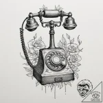 Tattoo design for an arm, a vintage rotary te… – tattoo sketch (№1751779019_0, 06.07.2025 05:16) — tattoovalue.net
