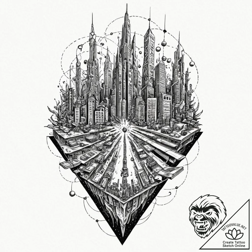 Tattoo design for an arm, a detailed drawing... - tattoo sketch (№1751779362_0, 06.07.2025 05:22) — tattoovalue.net