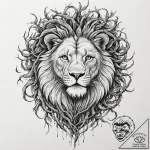 Tattoo design for shoulder, a lion’s face, in… – tattoo sketch (№1751779446_0, 06.07.2025 05:24) — tattoovalue.net