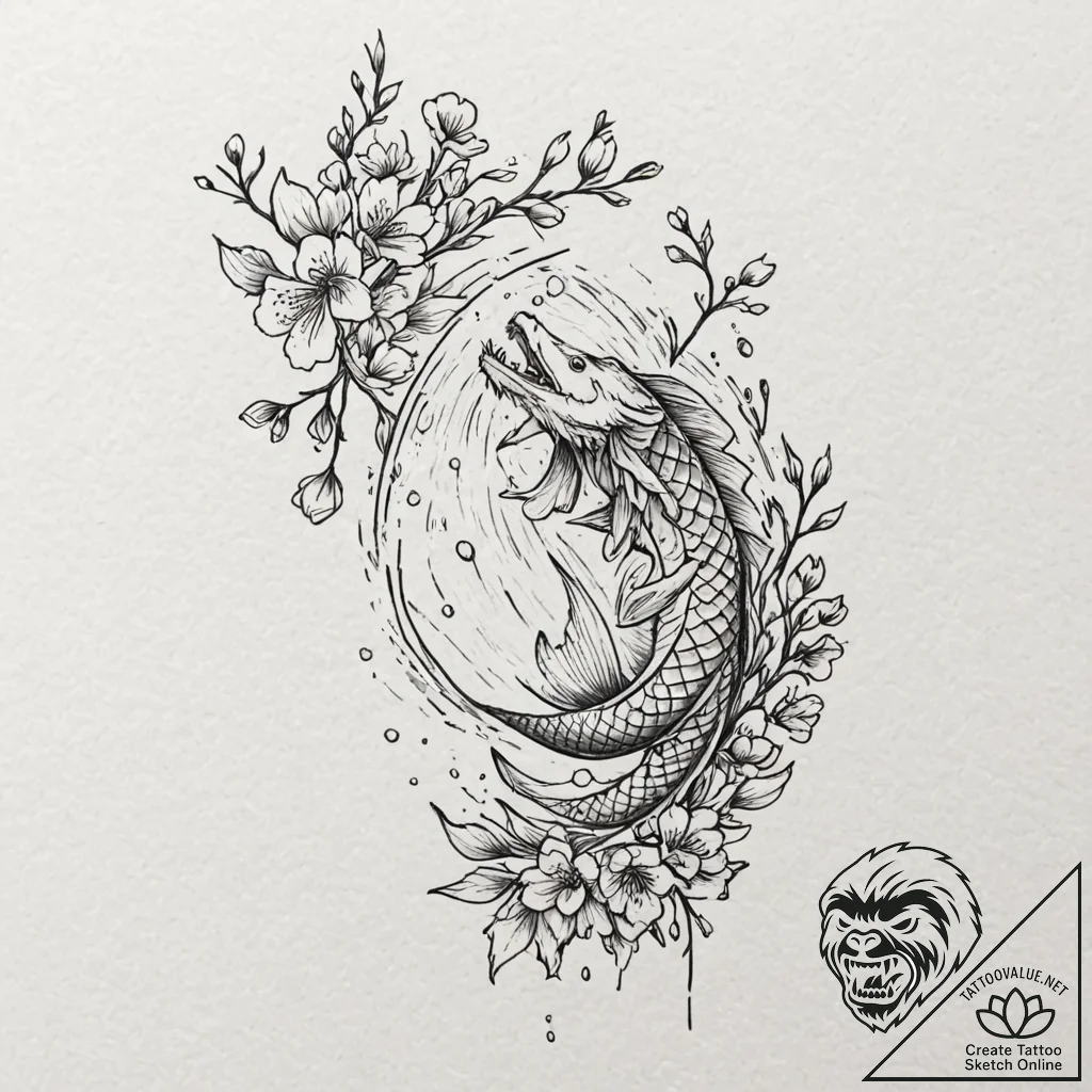Tattoo design for shoulder, a delicate cherry... - tattoo sketch (№1751779705_0, 06.07.2025 05:28) — tattoovalue.net