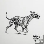 Tattoo design for a calf, a running cheetah o… – tattoo sketch (№1751780210_0, 06.07.2025 05:36) — tattoovalue.net