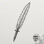 Tiny tattoo design, a knife, but its blade is… – tattoo sketch (№1751780295_0, 06.07.2025 05:38) — tattoovalue.net