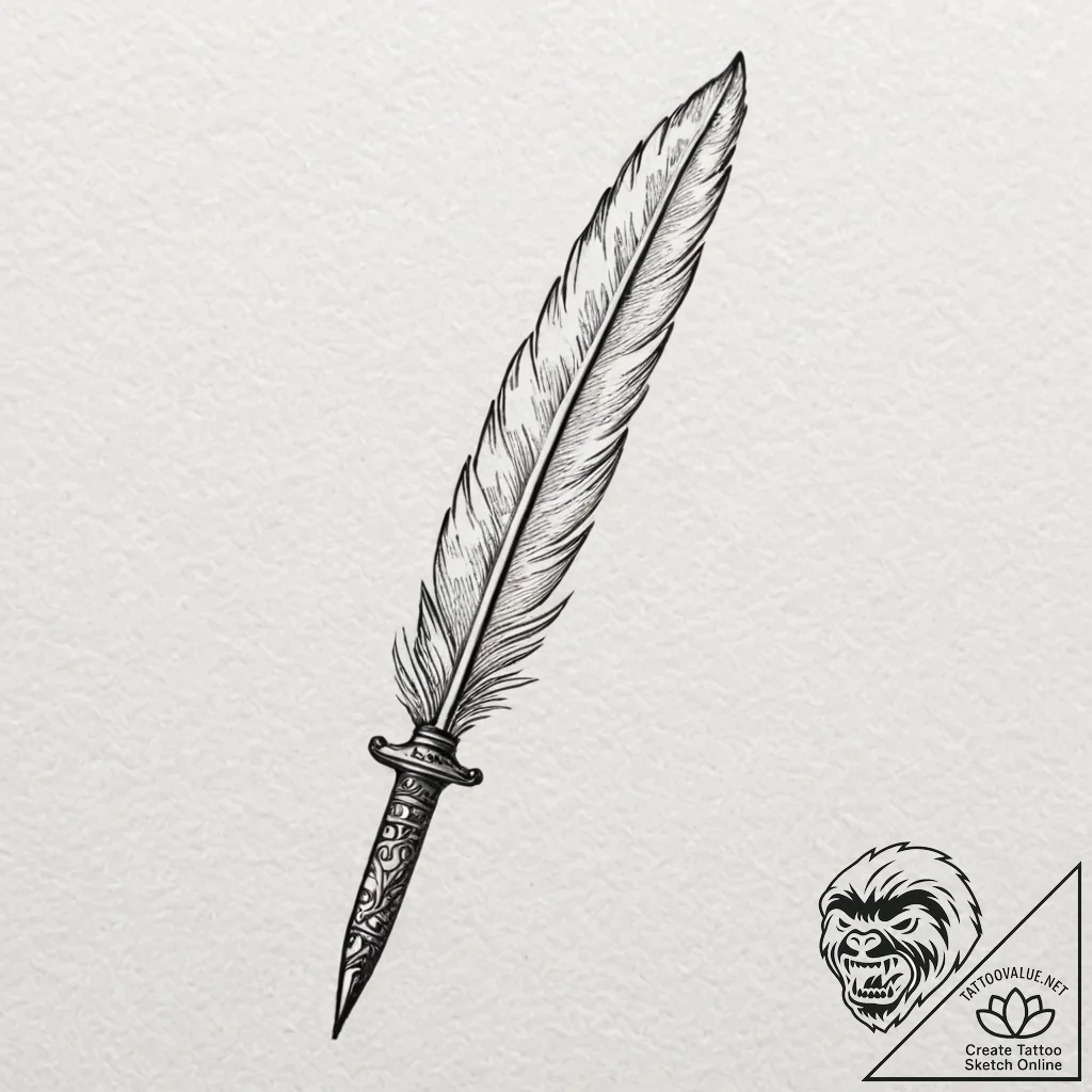 Tiny tattoo design, a knife, but its blade is... - tattoo sketch (№1751780295_0, 06.07.2025 05:38) — tattoovalue.net