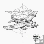 Tattoo design for a leg, the history of fligh… – tattoo sketch (№1751780464_0, 06.07.2025 05:41) — tattoovalue.net