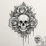 Tattoo design for shoulder, a chaotic splatte… – tattoo sketch (№1751781473_0, 06.07.2025 05:57) — tattoovalue.net