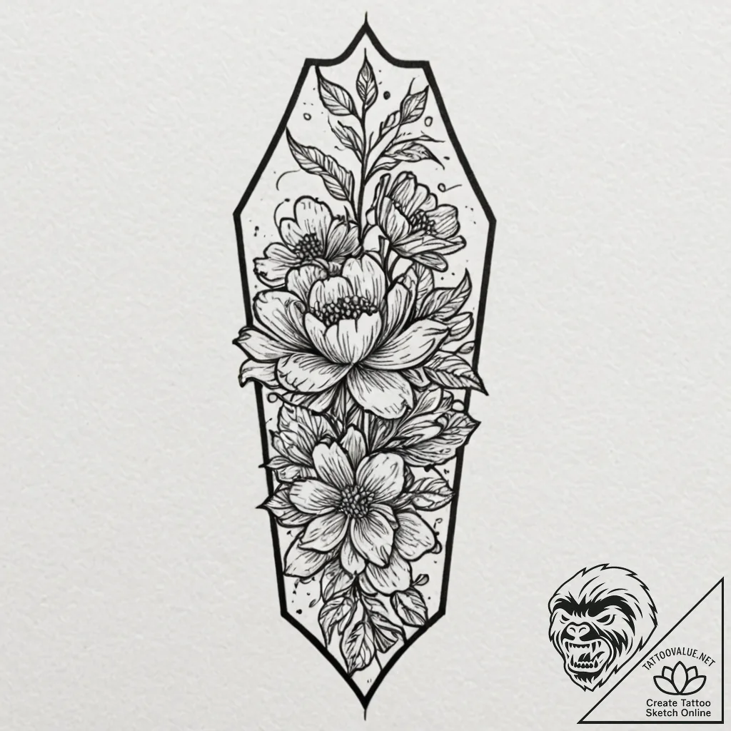 Tiny tattoo design, a tiny coffin, with a sin... - tattoo sketch (№1751782148_0, 06.07.2025 06:09) — tattoovalue.net