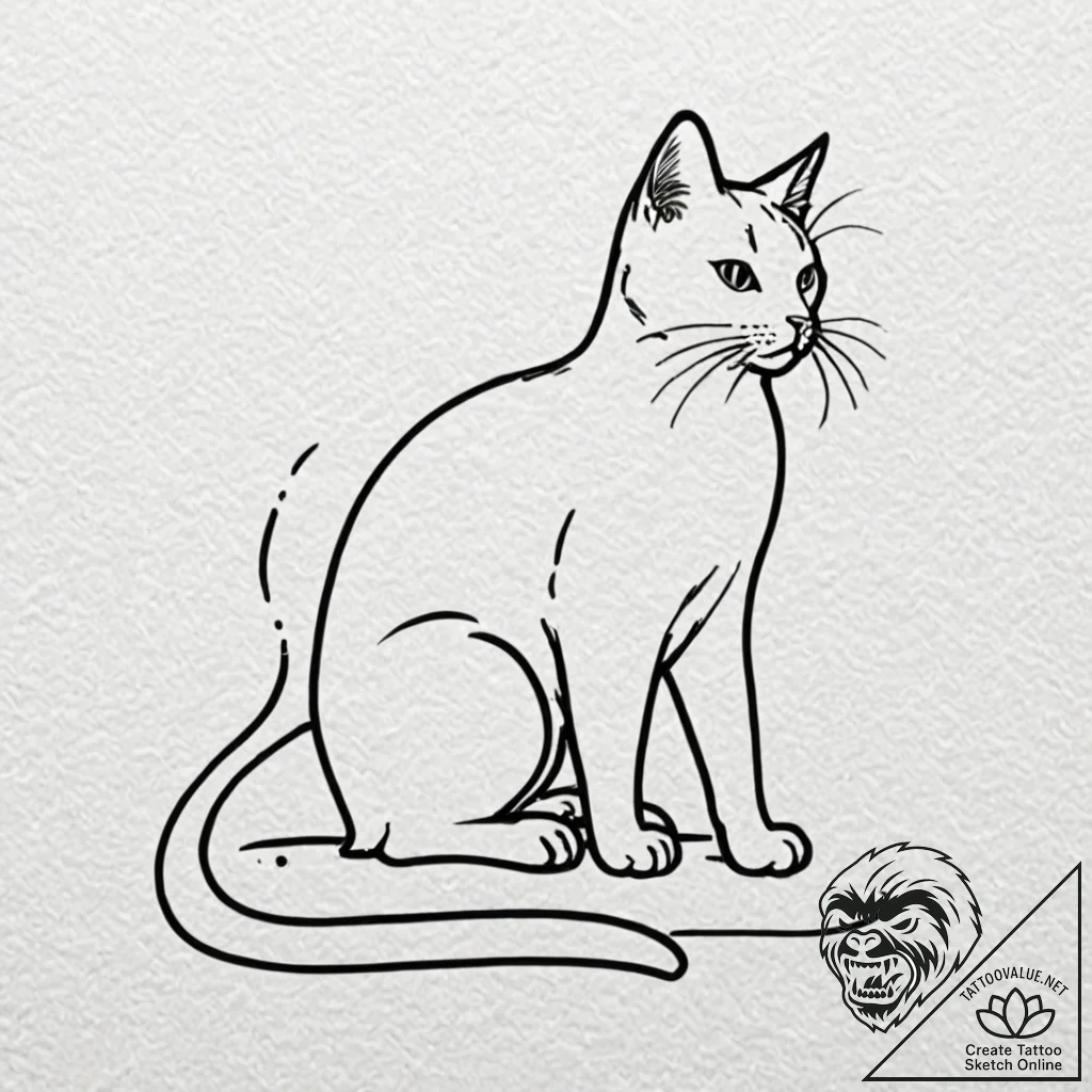 Tiny tattoo design, a single, continuous line... - tattoo sketch (№1751782233_0, 06.07.2025 06:10) — tattoovalue.net