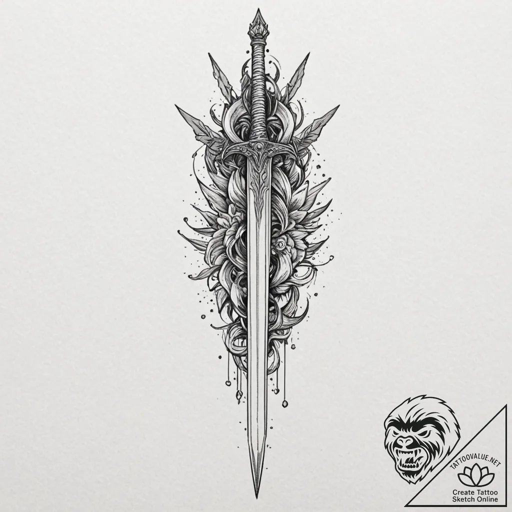 Tattoo design for two legs, on the left shin... - tattoo sketch (№1751782401_0, 06.07.2025 06:13) — tattoovalue.net