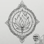 Tiny tattoo design, calcifer, the fire demon… – tattoo sketch (№1751782485_0, 06.07.2025 06:14) — tattoovalue.net