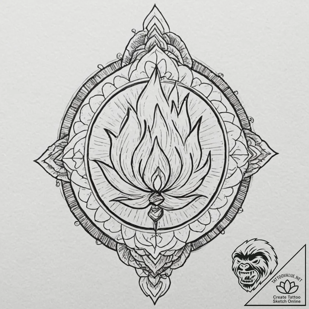 Tiny tattoo design, calcifer, the fire demon... - tattoo sketch (№1751782485_0, 06.07.2025 06:14) — tattoovalue.net