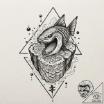 Tattoo design for an arm, a sushi roll (maki)… – tattoo sketch (№1751783159_0, 06.07.2025 06:25) — tattoovalue.net