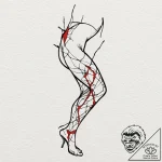 Tattoo design for a leg, a pattern that mimic… – tattoo sketch (№1751783243_0, 06.07.2025 06:27) — tattoovalue.net