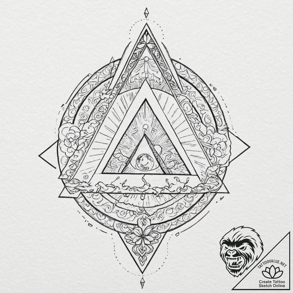 Tattoo design for an arm, a prism refracting... - tattoo sketch (№1751784423_0, 06.07.2025 06:47) — tattoovalue.net