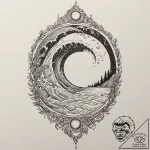 Tattoo design for a leg, a river of souls, st… – tattoo sketch (№1751785183_0, 06.07.2025 06:59) — tattoovalue.net
