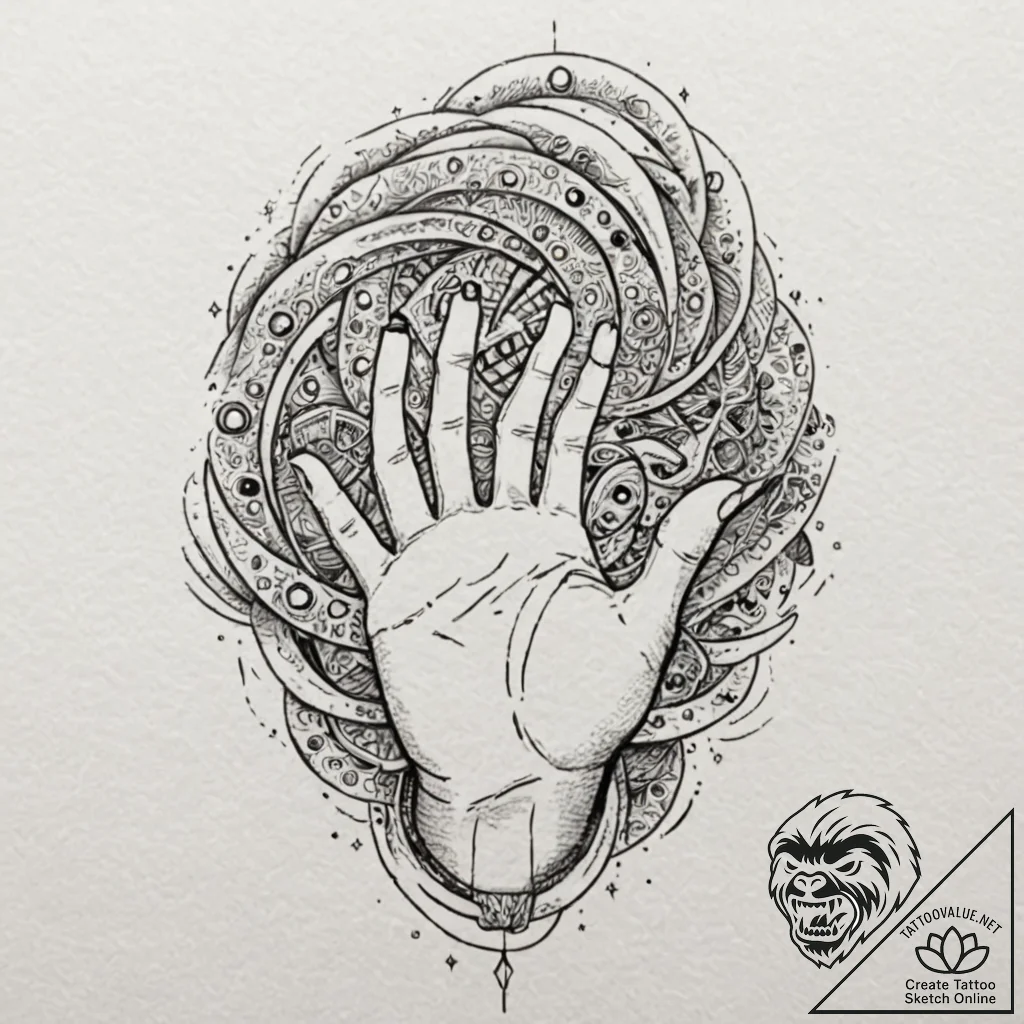 Tattoo design for shoulder, a portal to anoth... - tattoo sketch (№1751785266_0, 06.07.2025 07:01) — tattoovalue.net