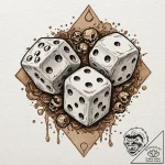 Tattoo design for shoulder, a pair of dice, b… – tattoo sketch (№1751785350_0, 06.07.2025 07:02) — tattoovalue.net