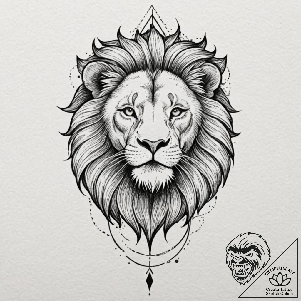 Tattoo design for an arm, a lion's head, but... - tattoo sketch (№1751785853_0, 06.07.2025 07:10) — tattoovalue.net
