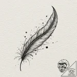 Tattoo design for an arm, a feather, but its… – tattoo sketch (№1751786108_0, 06.07.2025 07:15) — tattoovalue.net