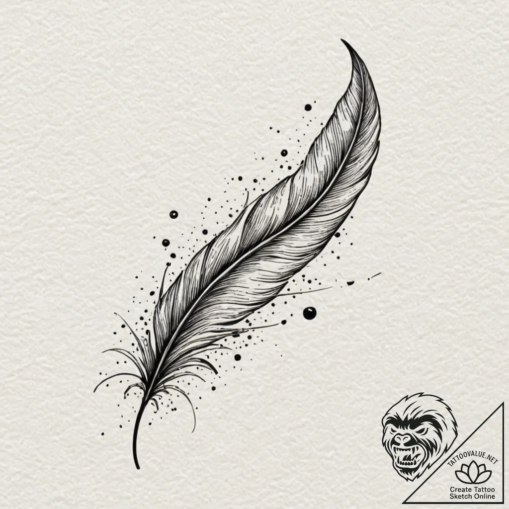 Tattoo design for an arm, a feather, but its... - tattoo sketch (№1751786108_0, 06.07.2025 07:15) — tattoovalue.net