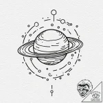 Tiny tattoo design, a planet saturn, but its… – tattoo sketch (№1751786192_0, 06.07.2025 07:16) — tattoovalue.net