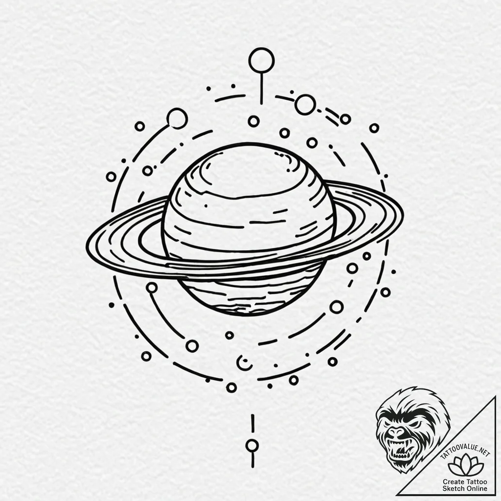 Tiny tattoo design, a planet saturn, but its... - tattoo sketch (№1751786192_0, 06.07.2025 07:16) — tattoovalue.net
