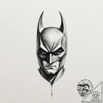 Tiny tattoo design, the silhouette of batman’… – tattoo sketch (№1751786783_0, 06.07.2025 07:26) — tattoovalue.net