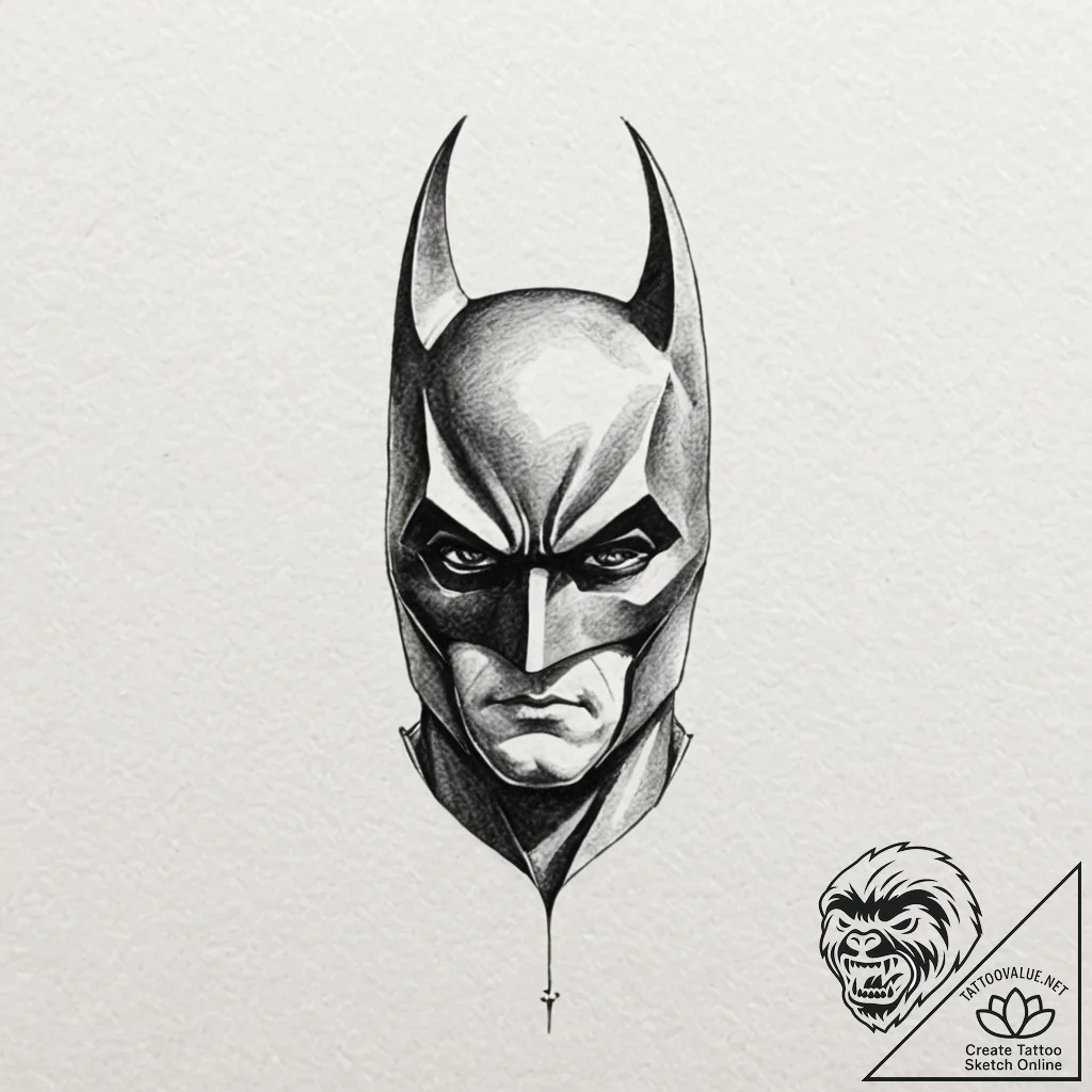 Tiny tattoo design, the silhouette of batman'... - tattoo sketch (№1751786783_0, 06.07.2025 07:26) — tattoovalue.net