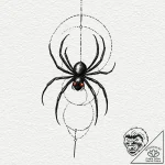 Tiny tattoo design, a tiny spider, hanging fr… – tattoo sketch (№1751786952_0, 06.07.2025 07:29) — tattoovalue.net