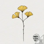 Tiny tattoo design, a ginkgo leaf, with delic… – tattoo sketch (№1751787037_0, 06.07.2025 07:30) — tattoovalue.net