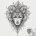 Tattoo design for shoulder, a venetian mask,… – tattoo sketch (№1751787122_0, 06.07.2025 07:32) — tattoovalue.net