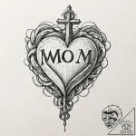 Tattoo design for shoulder, a classic “mom” t… – tattoo sketch (№1751787205_0, 06.07.2025 07:33) — tattoovalue.net