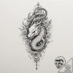 Tattoo design for a leg, a delicate pattern o… – tattoo sketch (№1751787628_0, 06.07.2025 07:40) — tattoovalue.net