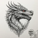 Tattoo design for shoulder, a dragon’s head,… – tattoo sketch (№1751788388_0, 06.07.2025 07:53) — tattoovalue.net