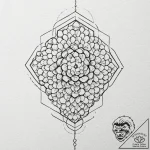 Tattoo design for a leg, a geometric pattern… – tattoo sketch (№1751788810_0, 06.07.2025 08:00) — tattoovalue.net