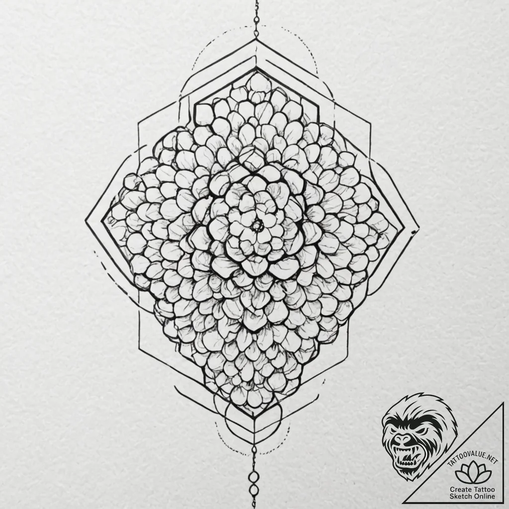 Tattoo design for a leg, a geometric pattern... - tattoo sketch (№1751788810_0, 06.07.2025 08:00) — tattoovalue.net