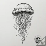 Tattoo design for an arm, a jellyfish, its be… – tattoo sketch (№1751789315_0, 06.07.2025 08:08) — tattoovalue.net