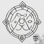группа 6: modern hieroglyphs & personal glyph… – tattoo sketch (№1751789568_0, 06.07.2025 08:12) — tattoovalue.net
